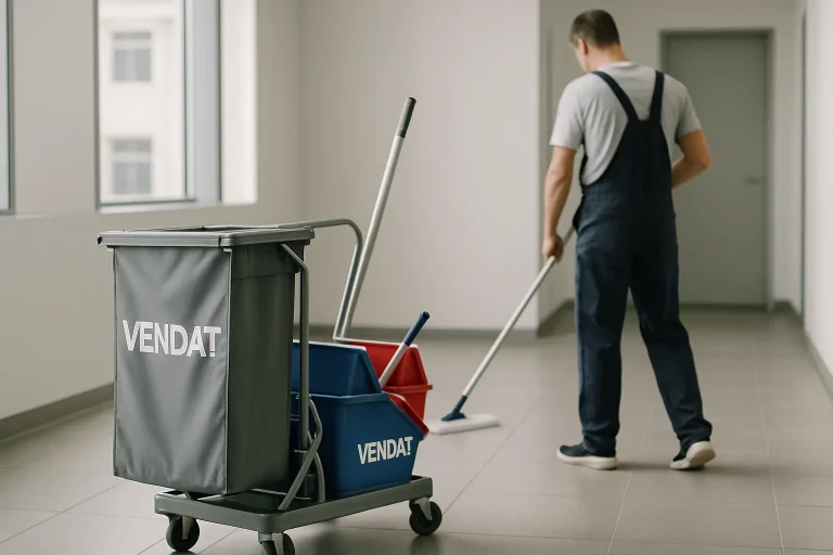 Un professionnel du nettoyage à Vendat nettoyant un appartement insalubre.